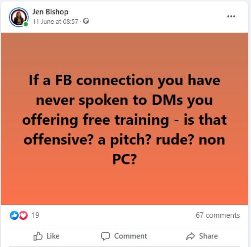 How Do You Craft A Cold Outreach Message That Works?, Facebook connection you have never spoken