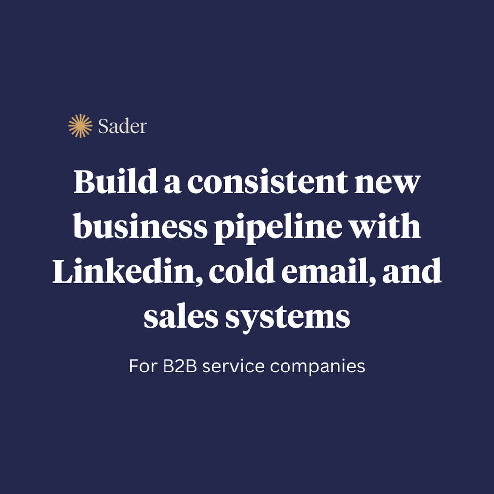 Build a consistent new business pipeline with LinkedIn, cold email, and sales systems