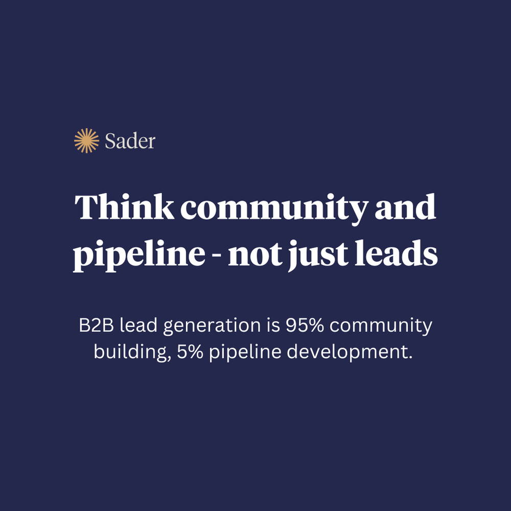 Think Community and Pipeline Not Leads   | Jen Bishop Consulting best lead generation agency in London UK